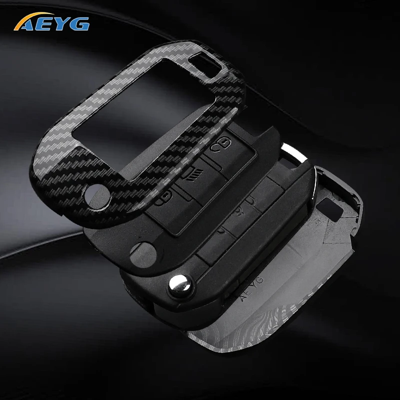 ABS Carbon Fiber Car Key Case Cover For Peugeot 208 2008 308 3008 508 408 307 4008 for Citroen C3 C4 C5 C6 C8 keychain