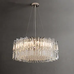 Light luxury living room crystal chandelier modern and minimalist design circular dining room bedroom lighting villa