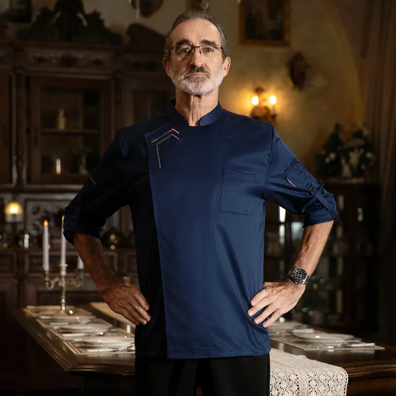 Odzież robocza dla szefa kuchni, długi rękaw, jesień-zima, restauracja, kuchnia, kuchnia zachodnia, catering, stołówka, pieczenie ciast, chleba, odzież