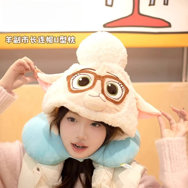 

Genuine Zootopia Dawn Bellwether U-Shaped Pillow Hooded Cervical Protection Aircraft Sleeping Shading Nick U-Shaped Pillow