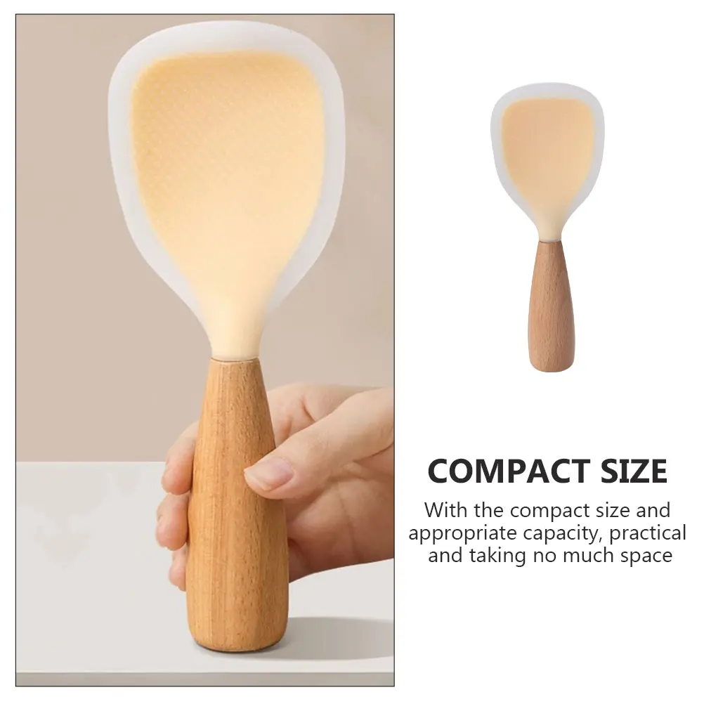 

Silicone Rice Spoon Anti-slip Heat-resistant Stand-up Spatula Electric Pot Transparent Gadgets Reusable Tableware