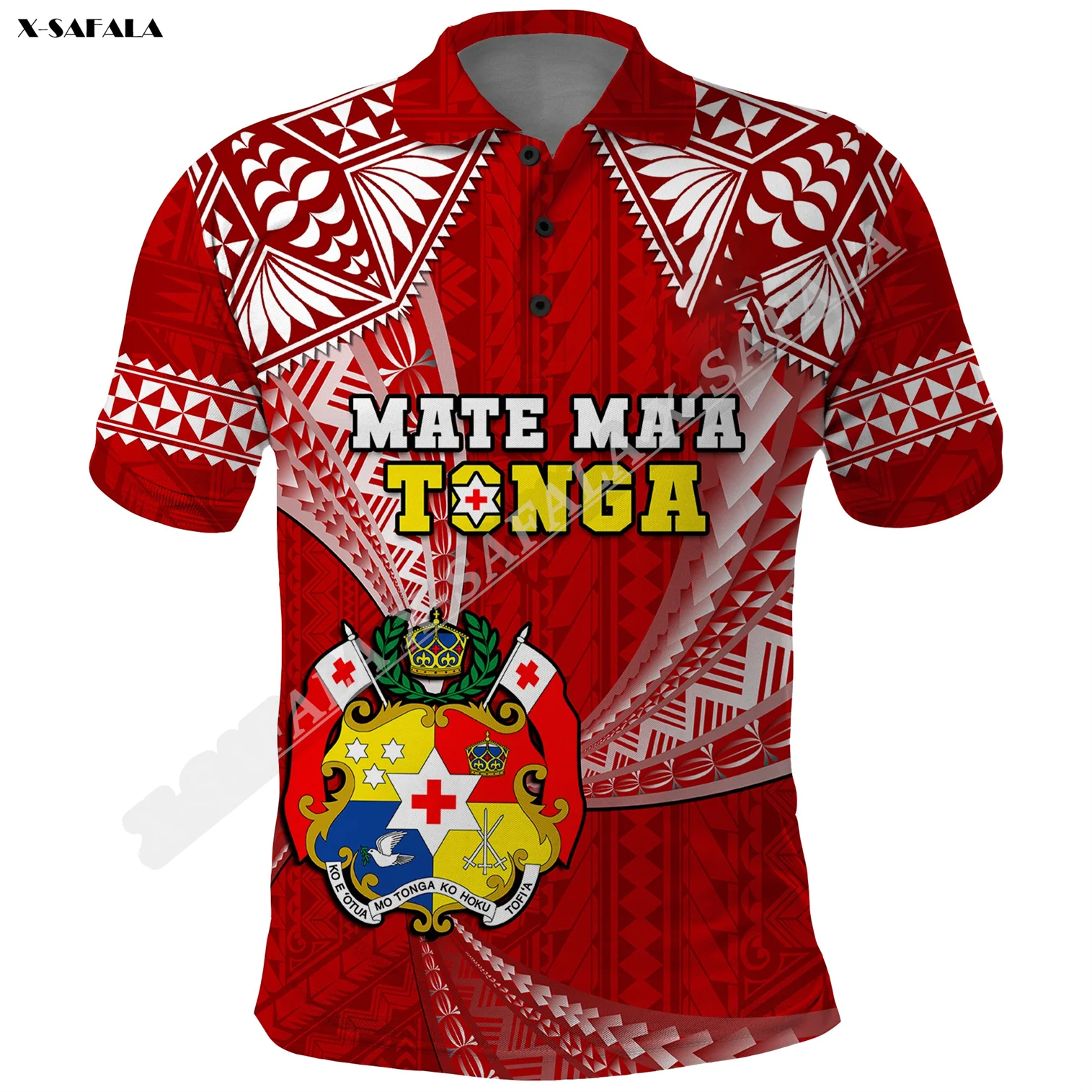 Tonga Rugby Mate Maa Pacific Tongan Ngatu   3D Print High Quality Men Adult Polo Shirt Collar Short Sleeve Top Tee Breathable