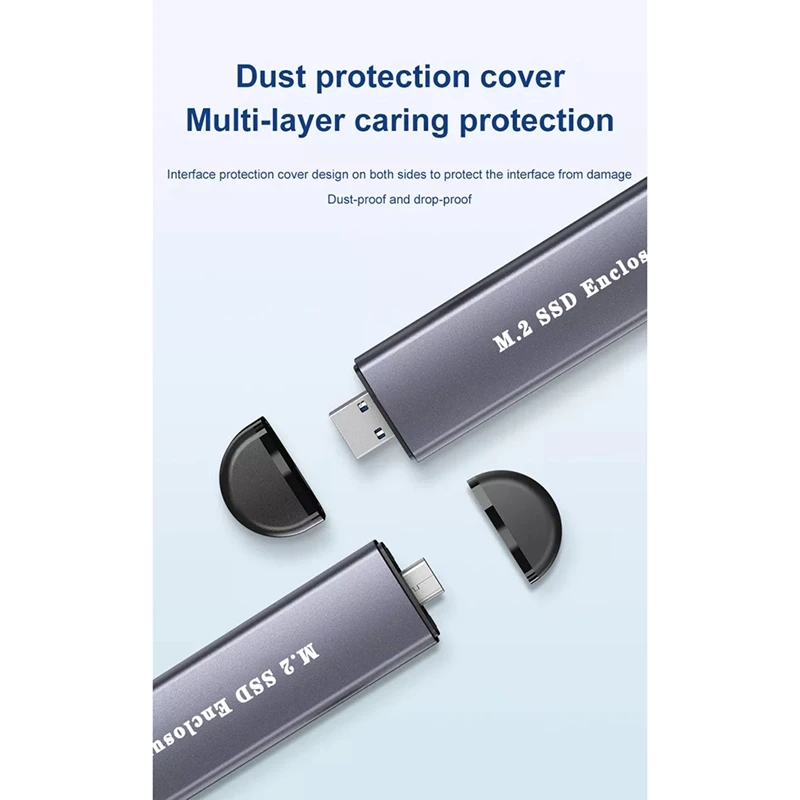 M.2 SATA Enclosure USB To M.2 NGFF SSD Case M2 Solid State Drive External Case Adapter For 2242 2260 2280 SSD