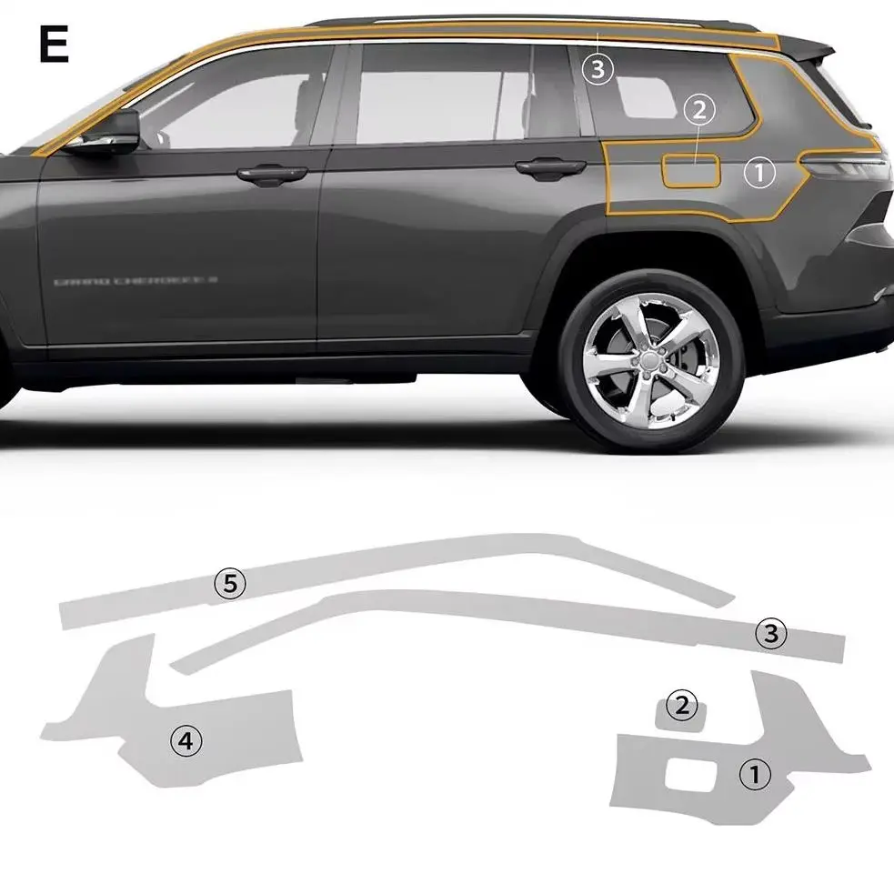 

For Grand Cherokee Extended 2022-2025 TPU Bumper Pre-cut PPF Clear Paint Protective Film Custom Anti Scratch Self Healing Shield