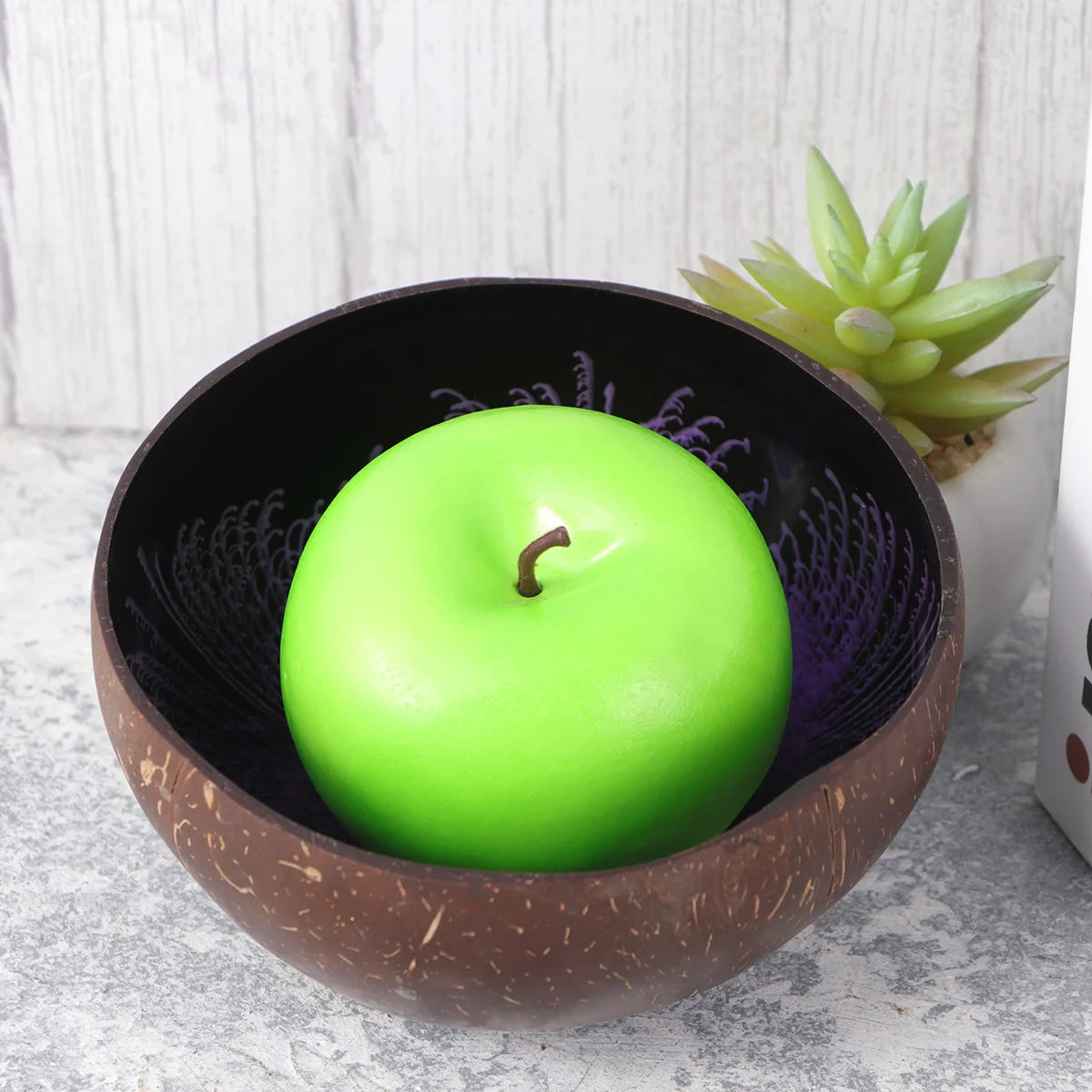 

2Pcs Coconut Shell Bowls Natural Storage Bowls Candy Containers Nuts Holders Patterned Eco Friendly Creative Design