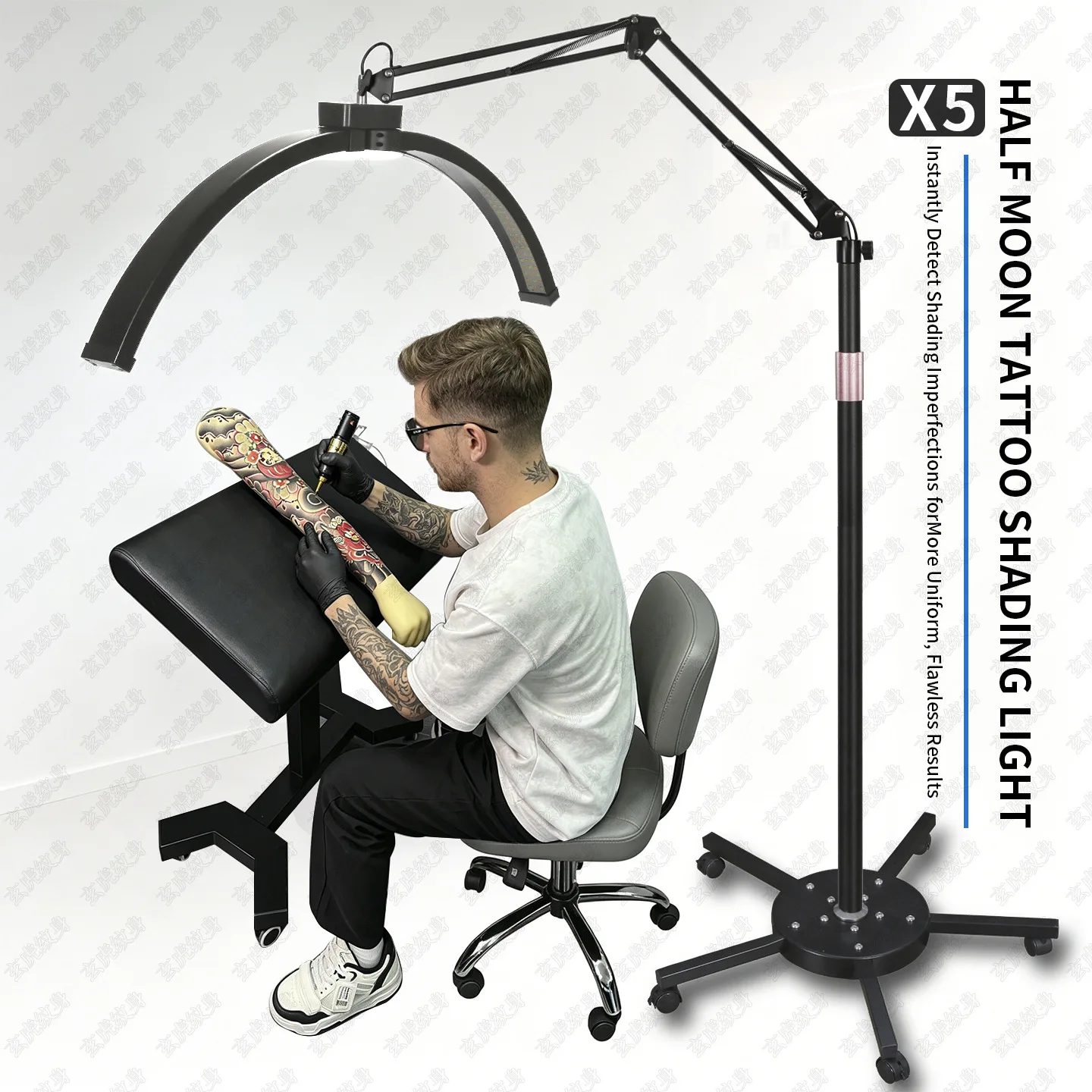 X5 Tattoo and Permanent Makeup LED Floor Lamp for Eyebrow Tattooing and Eyelash Extensions