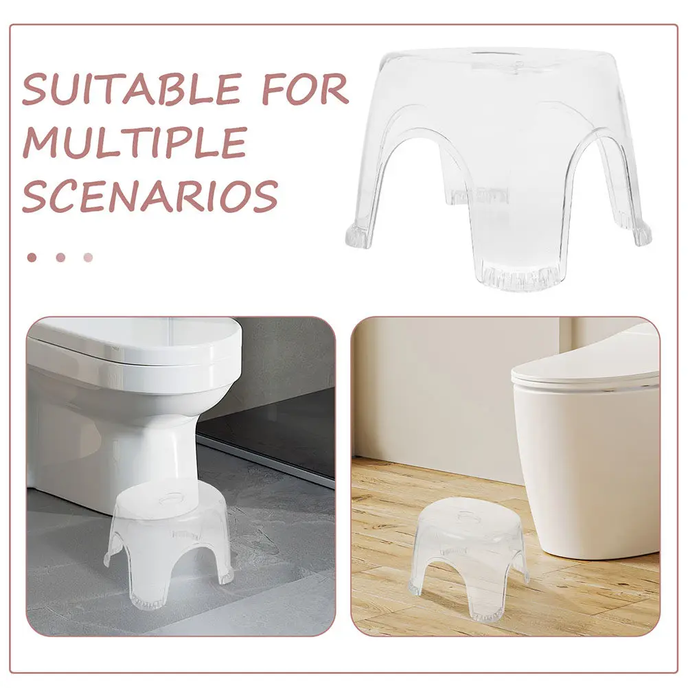 Transparent Shower Stool Non-Slip Clear Bathroom Footrest Ergonomic Chair for Shaving Bath Foot Support Shower Shaving Stool