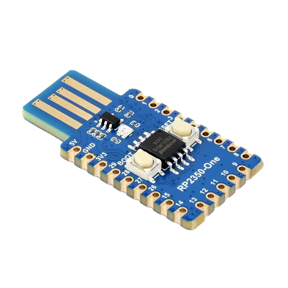 RP2350-One Waveshare Onboard PCB Type-A Plug 4MB Flash MCU Board Based on Raspberry Pi RP2350A Dual-core Dual-architecture