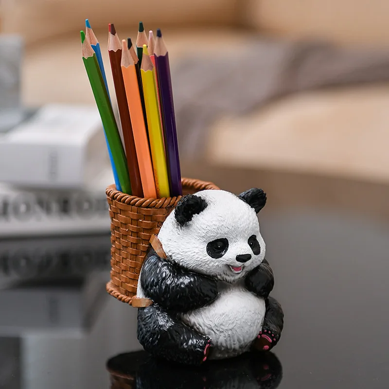 Creative Cute Panda Pen Holder Storage Box Desktop Office Storage Box Pencil Storage Stand Office Home Decor