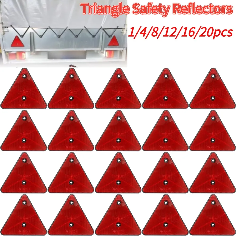 Red Triangle Reflectors Rear Reflectors Safety Warning For Motorcycle Truck Boat Reflective Sign Warning Sign Plate Rear Light