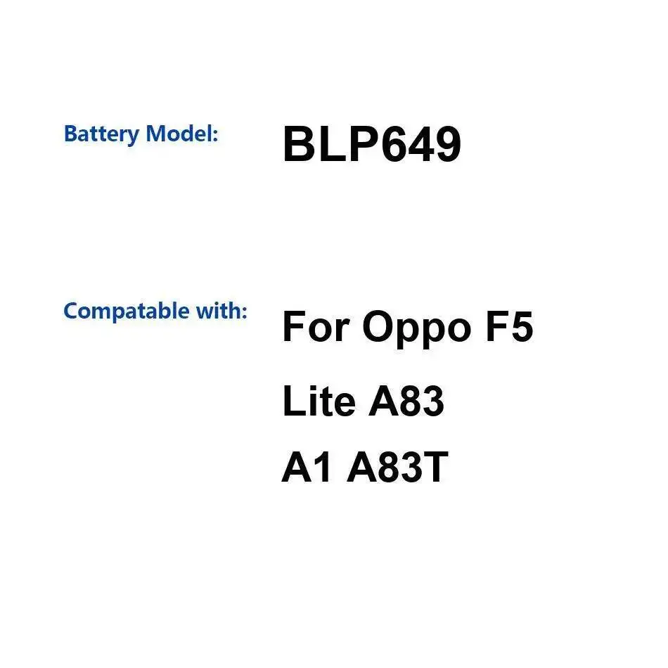

3180 мАч аккумулятор мобильного телефона BLP649 для Oppo F5 Lite A83 A1 A83T надежное питание