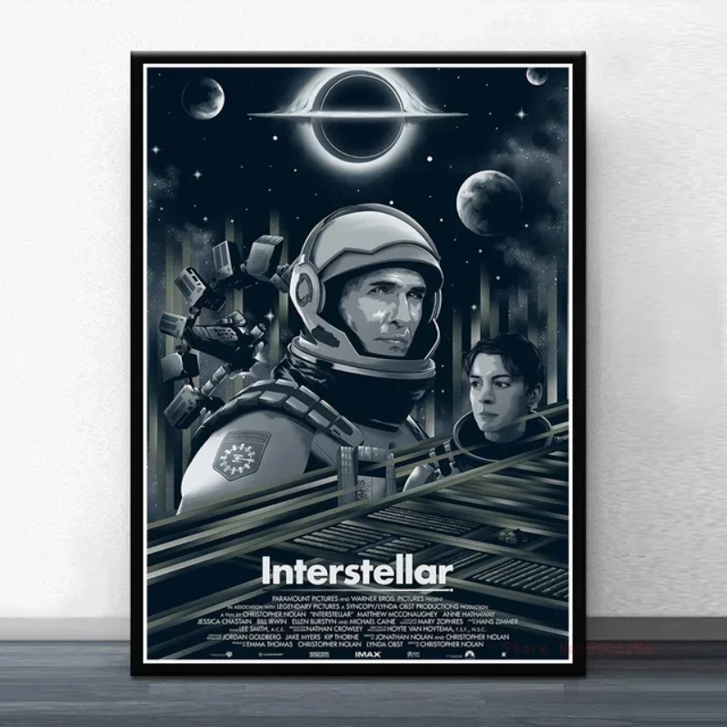 بين النجوم الكلاسيكية الخيال العلمي فيلم كريستوفر نولان فيلم الجمالية المشارك طباعة الرسم على لوحات القماش الجدارية غرفة المعيشة ديكور #5
