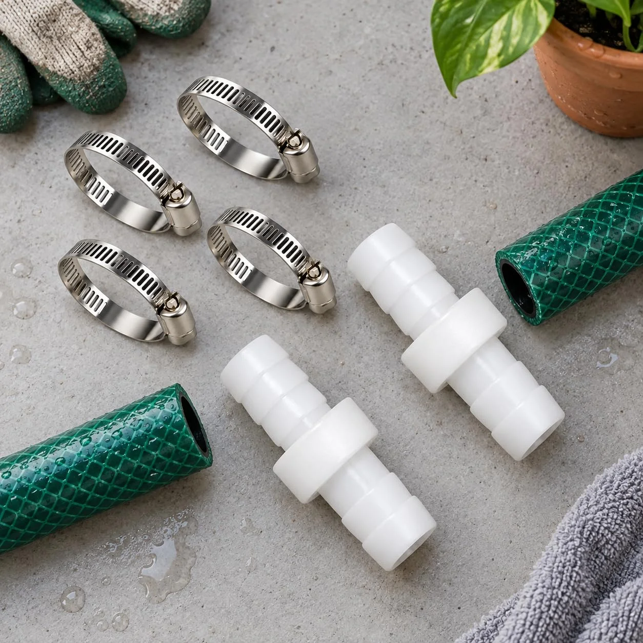 1/2 inch Hose Docking Joint, Hose Connector, Quick-Connect and Disconnect Hose Extension Coupler, Requires Clamp
