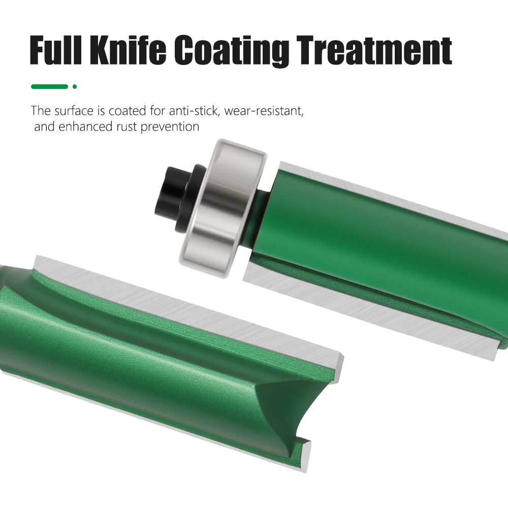 

LAVIE 1Pc 1/4" 6.35mm Shank Bearing Flush Router Bit Blade Double Flute Bit Straight Shank For Woodworking Milling Cutter Tool