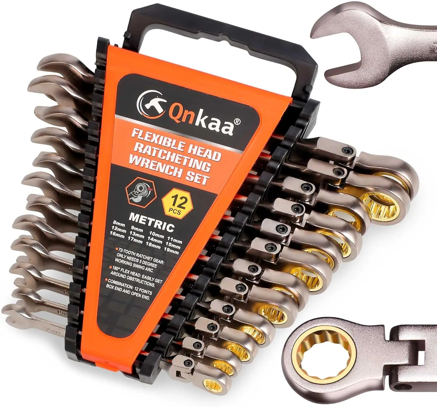 

Набор гибких трещоточных ключей из 12 предметов, метрические 8-19 мм, с портативным органайзером — идеально подходит для домашнего и профессионального использования