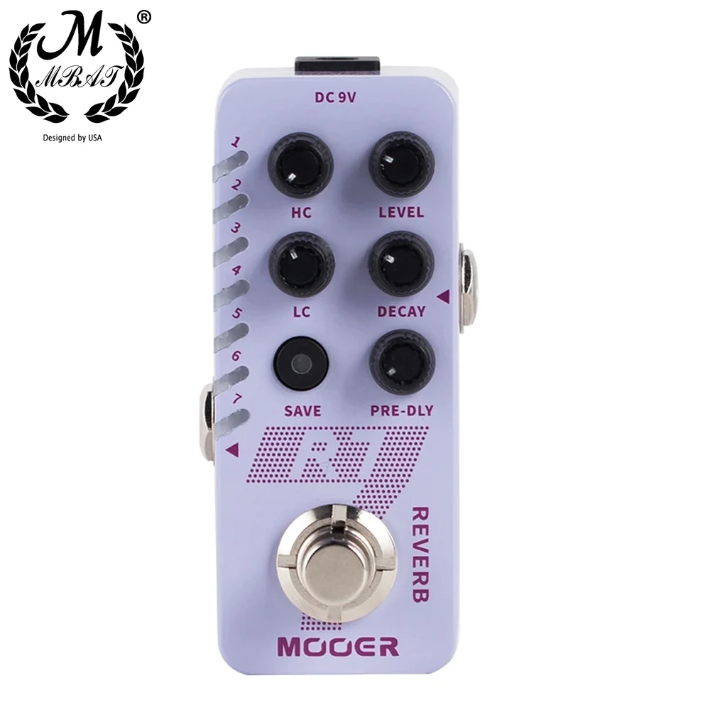 MOOER R7 Digital Reverb Guitar Effect Pedal Processor 7 Classic Tone Reverb Effect for Guitar Buffer Bypass New Micro Pedal