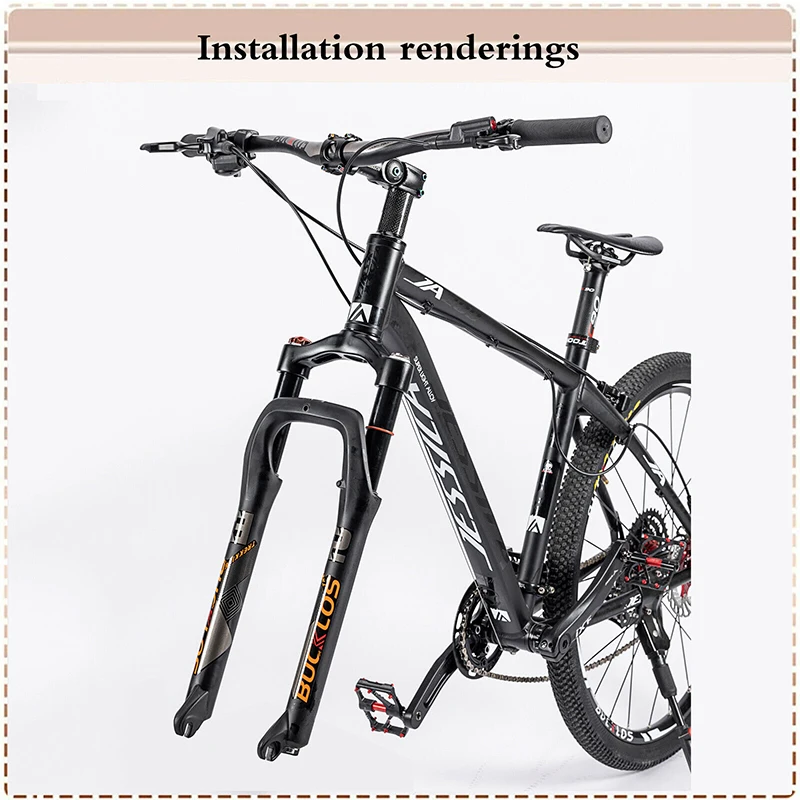 BUCKLOS 26X4,0 Luftfedergabel Fat Bike Travel 120 mm manuelle Sperrung Fahrradgabel 9 mm QR-Gabel für Strandfahrrad-Fahrradteile – Detail 14