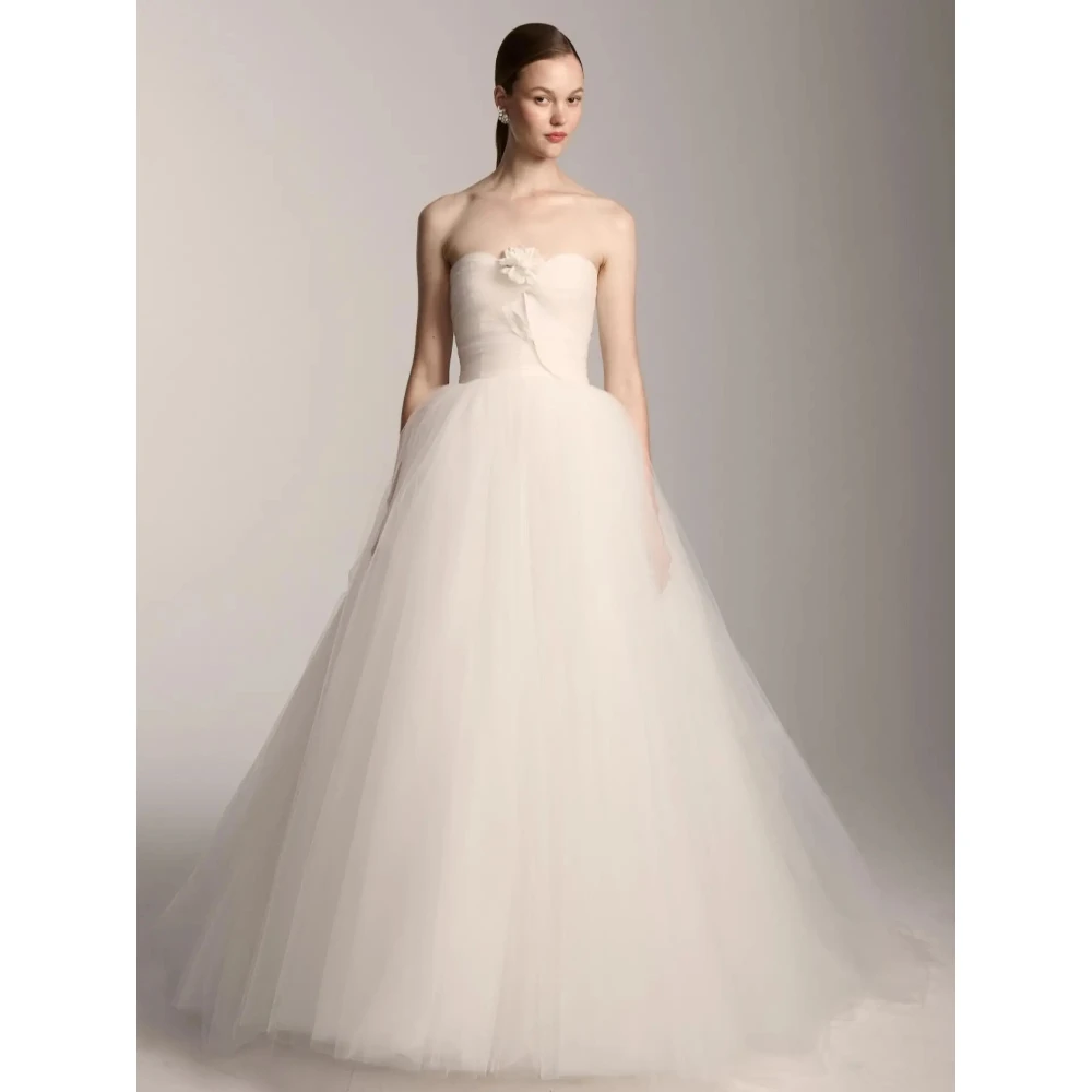 Customized Sexy Strapless Sleeveless Women Wedding Dresses Simple Prom Gowns Party Vestido De Noite Exclusivamente Para Mulheres