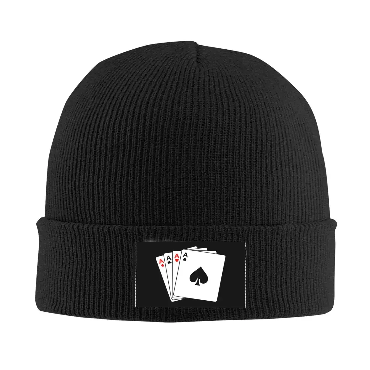 Spades A Poker Bonnet Hat Knitted  Men Women Cool Unisex Warm Winter Skullies Beanies Caps