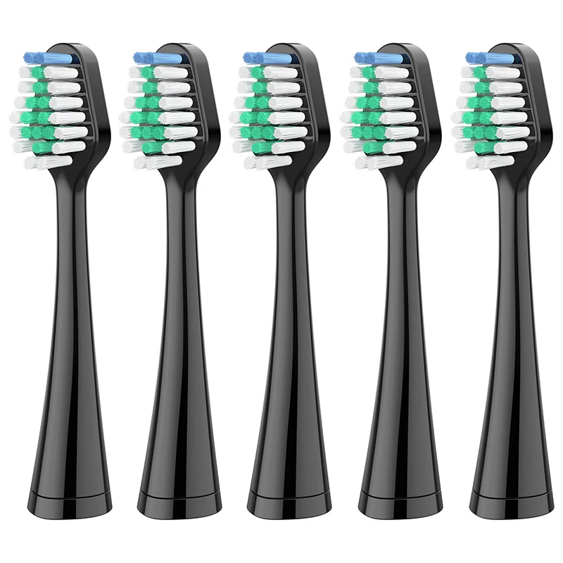 5 Replacement Toothbrush Heads Compatible with Aquasonic Duo Series Eletric Toothbrush Soft Bristle Effective Clean Teeth Plaque