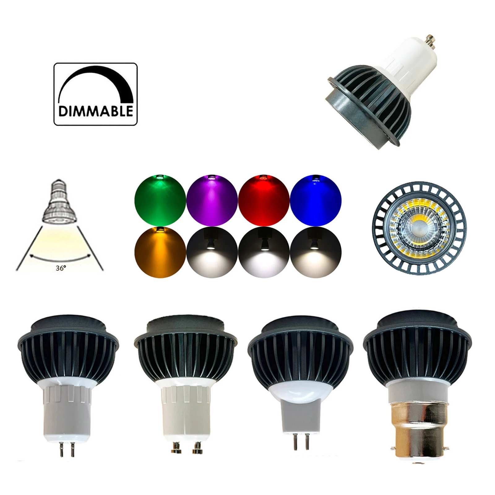 

9W Dimmable Spotlight 12V 24V MR16 Cob Bulb 3200K Gu5.3 LED Decorative Room Bulbs E27 B22 Gu10 Living E12 E27 For Home 4000K