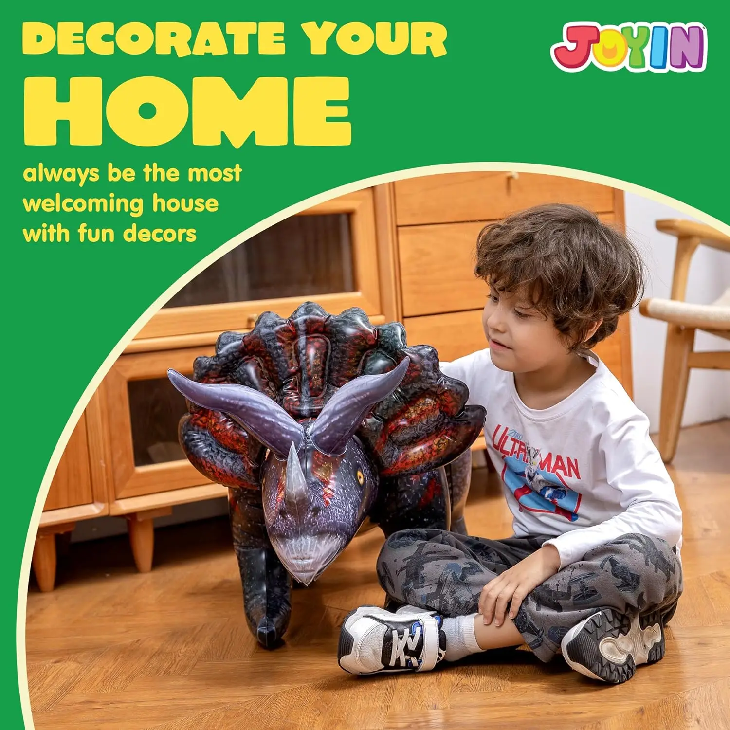 JOYFY 43 "Triceratops Opblaasbare Dinosaurus Speelgoed Feestdecoraties voor Kinderen en Volwassenen Verjaardagsfeestje Verjaardag Chirstmas Gift