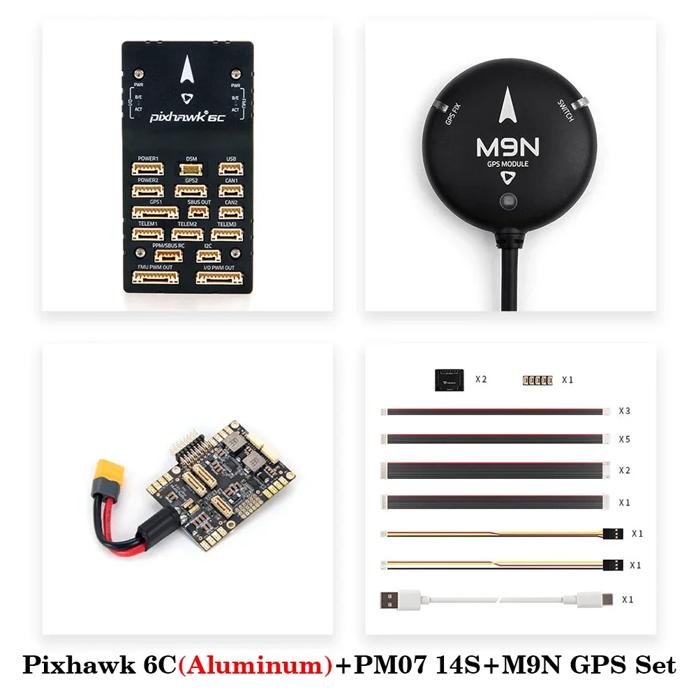 Holybro-ドローン用のPixhawk6cフライトコントローラー,アルミニウム,pm02 v3 pm06 pm07,パワーモジュールm9n m10,rc fpv用のGPS