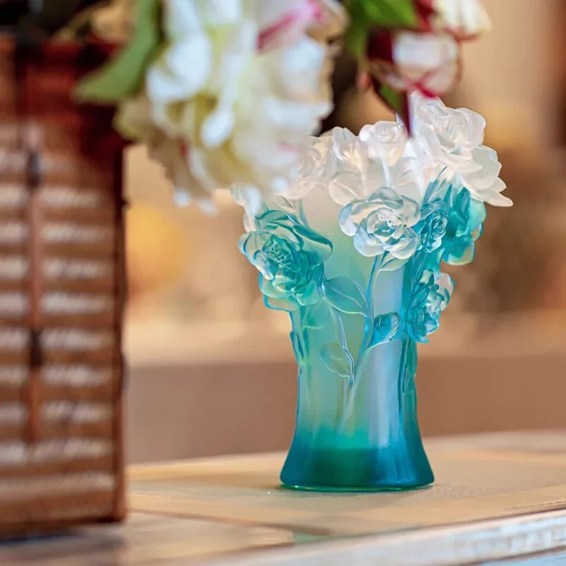 

Camellia vase dining table ornament living room flower arrangement