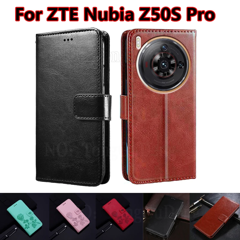 

Book Stand Wallet Phone Cases For ZTE Nubia Z50S Pro Case Leather Coque Flip Cover For Fundas Nubia Z50S Pro NX713J 6.78" Coque