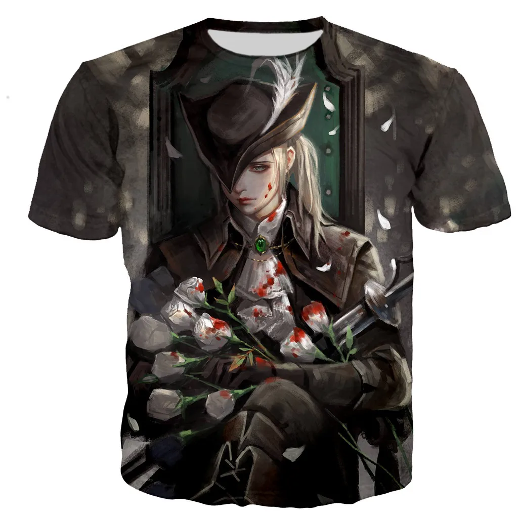 Summer Bloodborne Lady Maria T-Shirts Game 3D Print Streetwear Men Women Casual Fashion Oversized T Shirt Kids Tees Tops Clothes