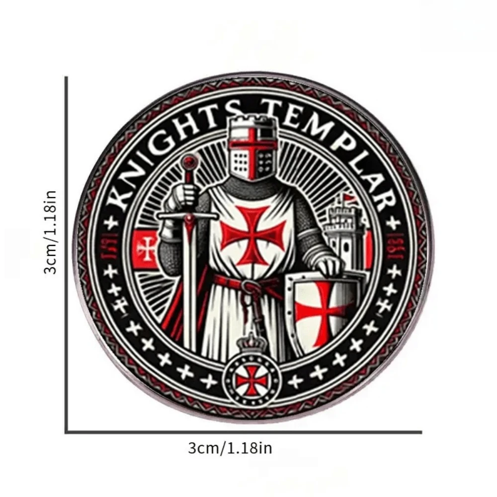 Knights Templar Red Cross Retro Curved Velcro Brooch Knight Badge Theme Decorative Pin Suits Coats Pins Decorative Accessories - view 2