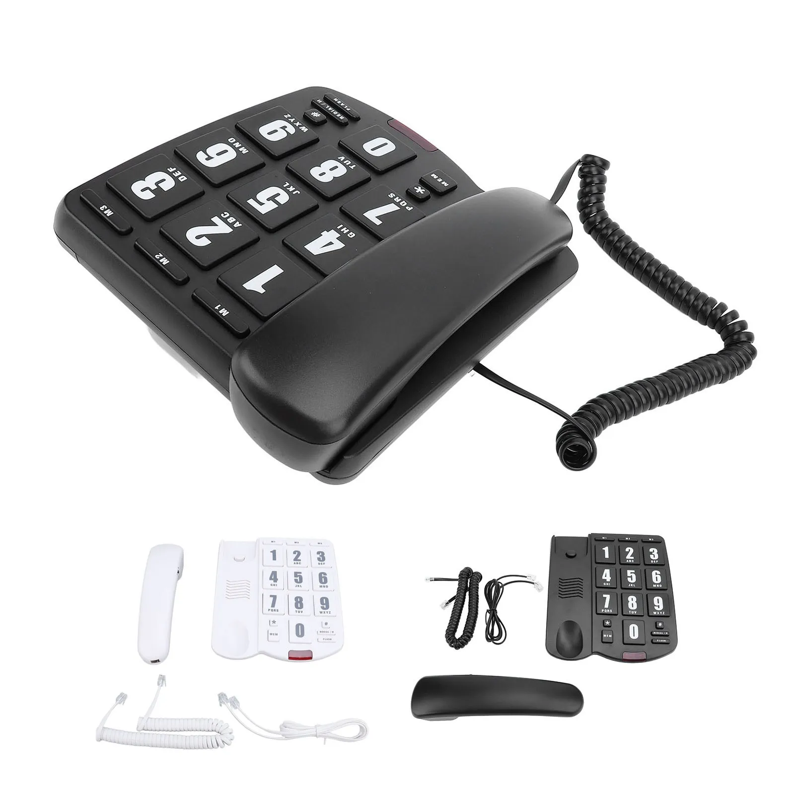 家庭用電話 壁掛け可能 音量調節可能 有線家庭用電話 クイックスピーカーフォン 高齢者向け点滅アラート