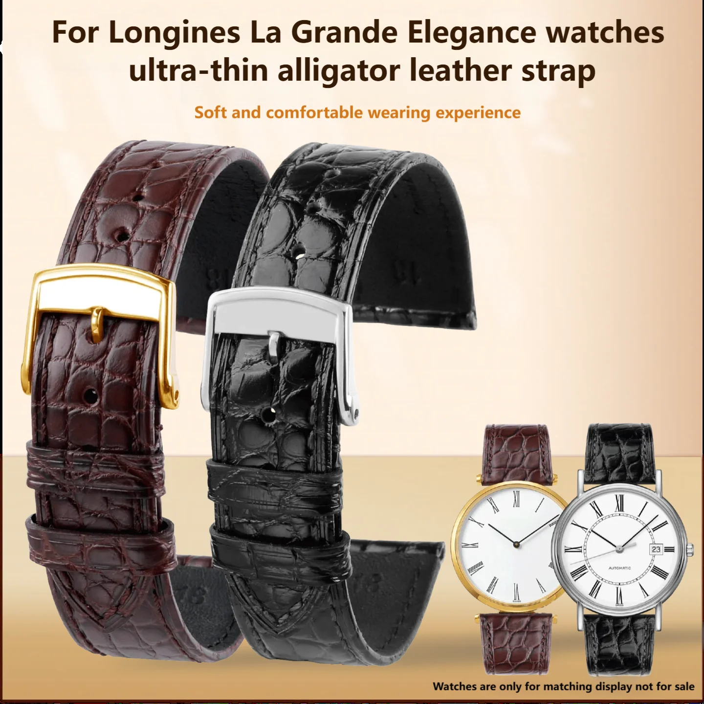 

Ультратонкий браслет из крокодиловой кожи для Longines La Grande Elegance L4 L4.209/708, ремешок Vacheron Constantin, унисекс, ремешок для часов