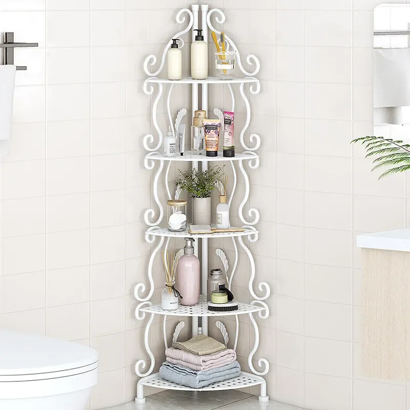 Toilet Shelf Bathroom Triangle Floor-to-ceiling Toilet  Storage Shelf Artifact Toilet Corner Storage