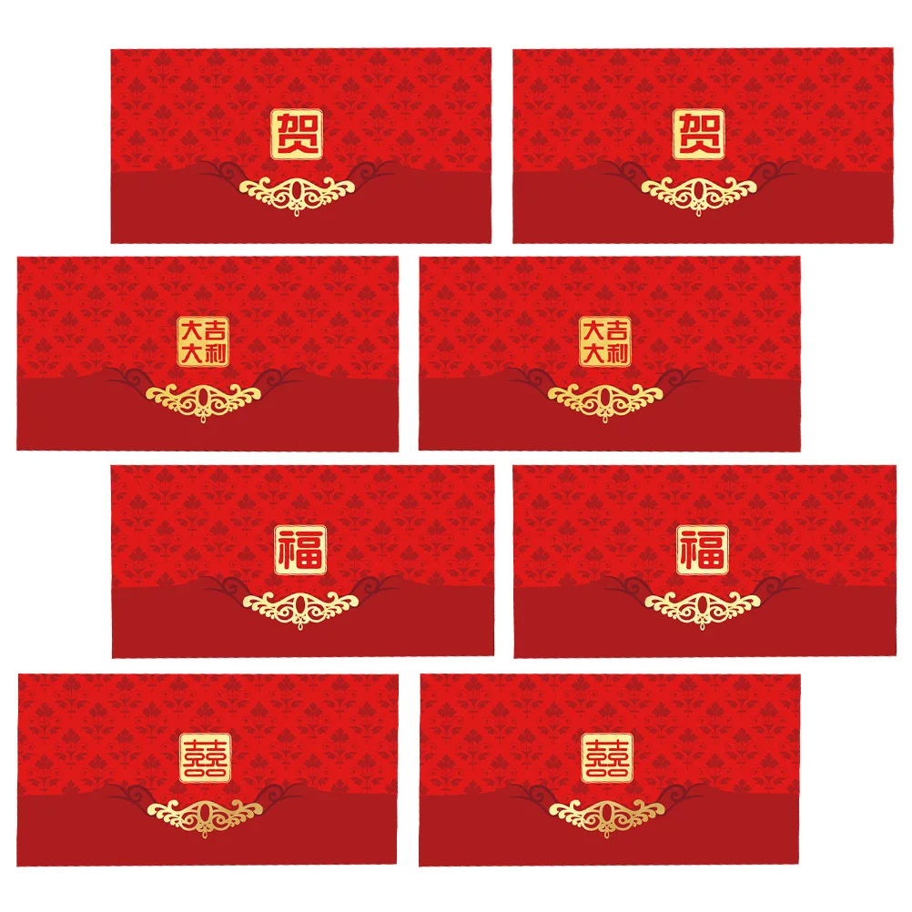 

40pcs 2021 New Year Red Packets High-Quality Copper Paper Envelopes Chinese Spring Festival Gift Wishing Joy Prosperity