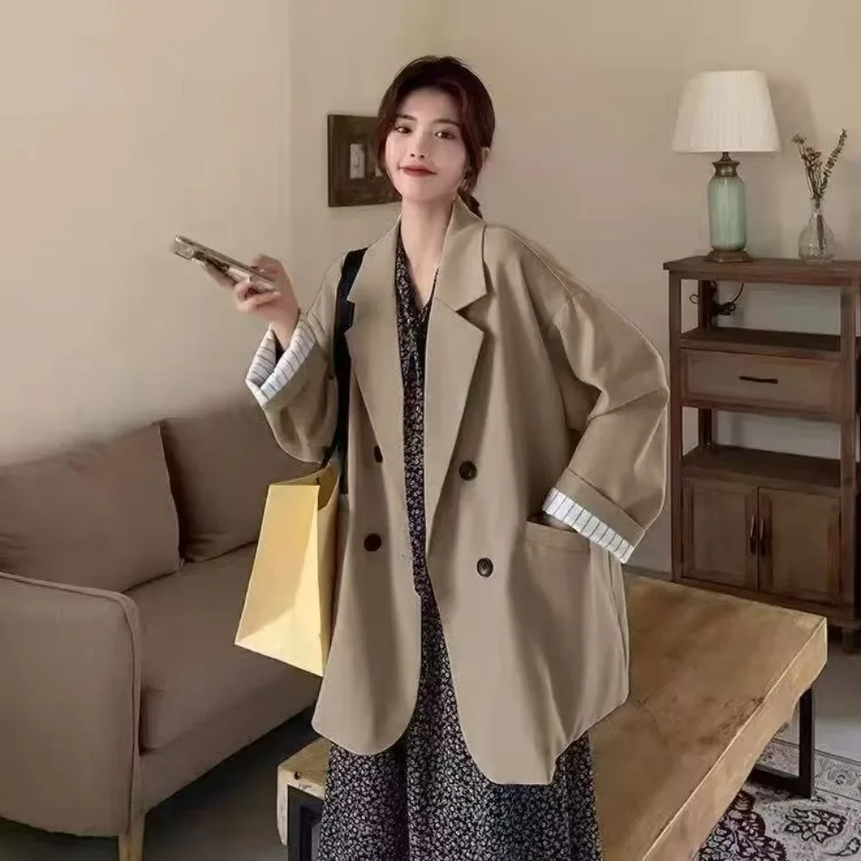 Neue Frühling-Herbst-Damen-Blazer, lockere Passform, koreanische Mode, Vintage-Blazer, Anzugjacke, elegante Damenmäntel, Streetwear, Damenbekleidung – Detail 15