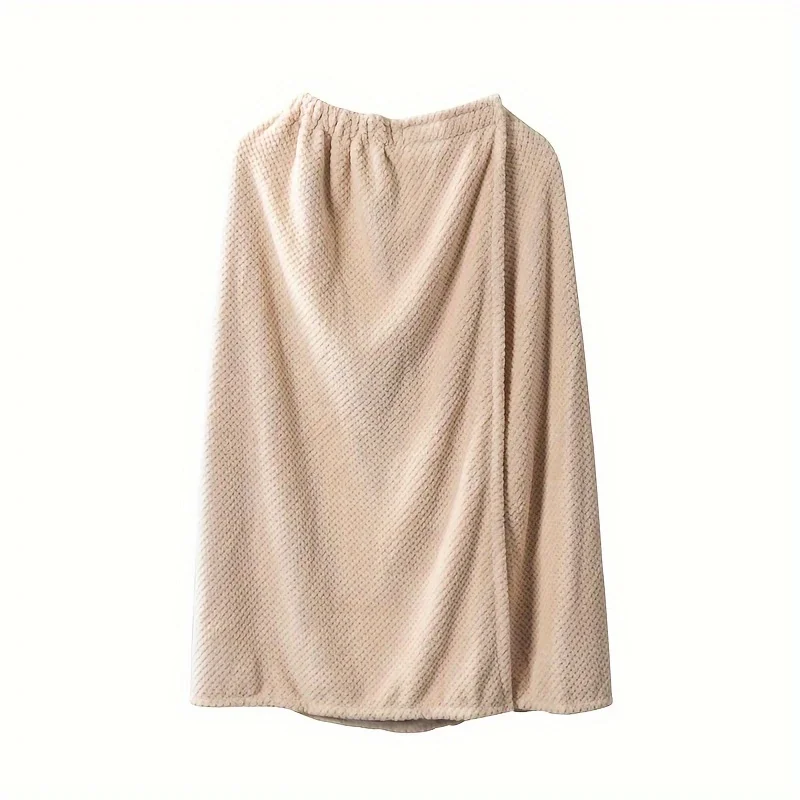 

1pc Wearable Bath Towels, Teak Lazy Bath Skirts Bathrobes Water-absorbent Quick-drying Thickened and Soft Coral Fleece