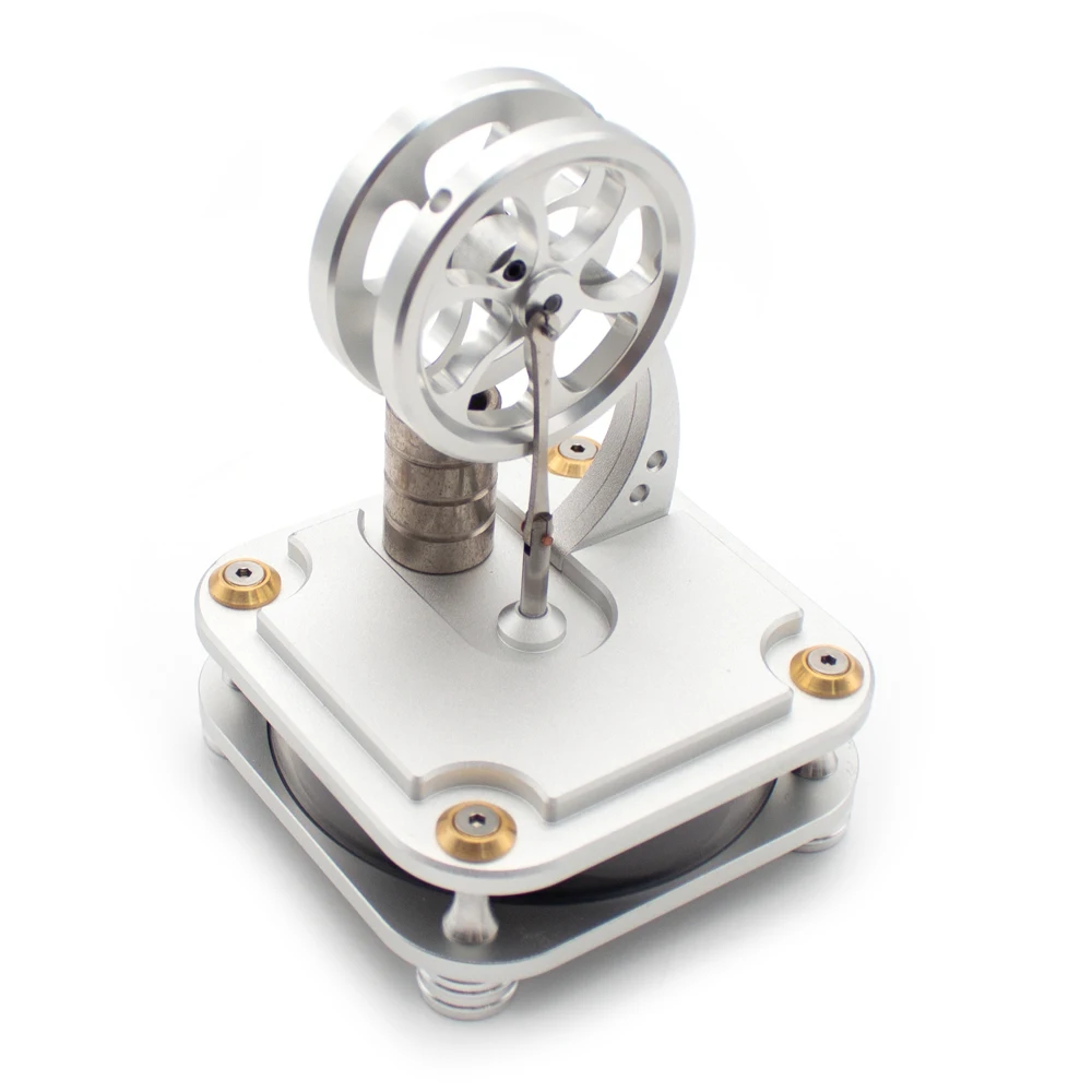All-Metal Low-Temperature Stirling Engine (D16-C) – Model with Metal Power Cylinder & Square Base