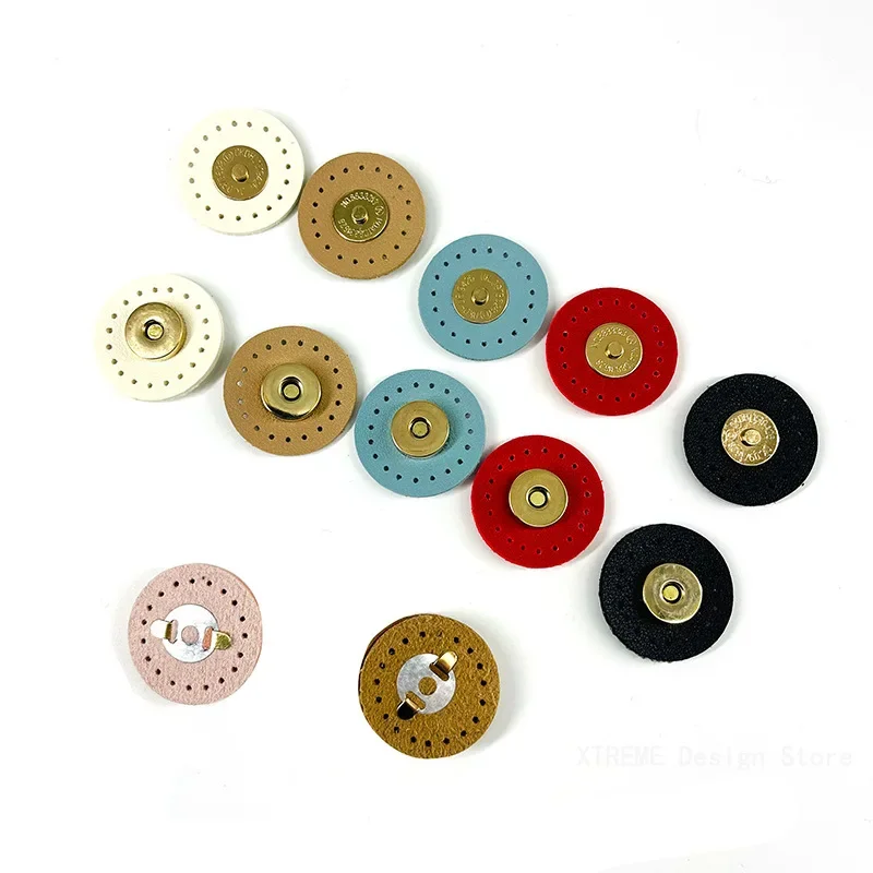 3cm Circle Sew-on Bag Wallet Magnetic Buckle Leather Bag Snap Buttons Handmade DIY Patchwork Lock Accessories