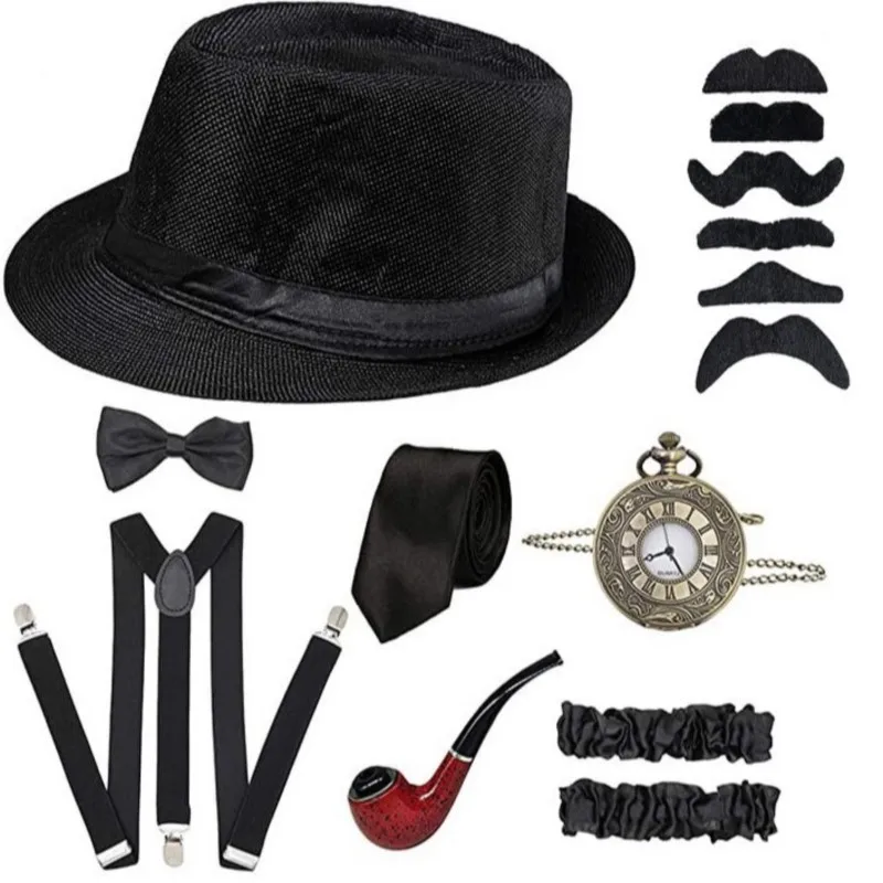 

Party ball men's suit top hat pipe bow tie shoulder