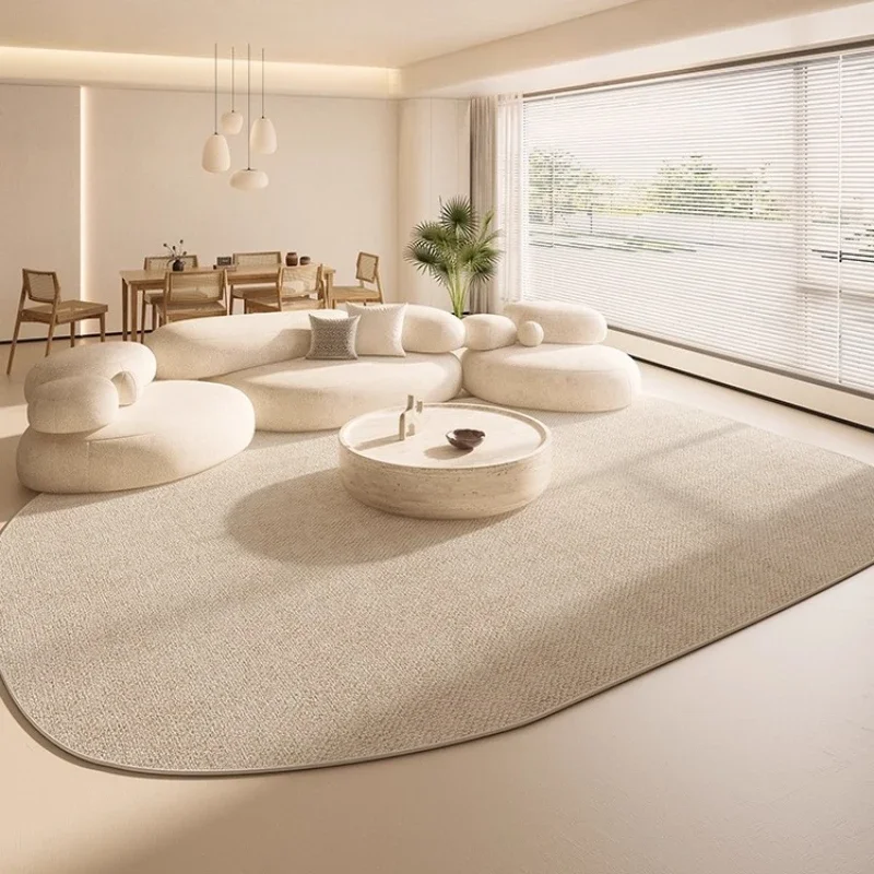 Irregular Shape Living Room Decoration Large Carpet Thickend Plush Rugs for Bedroom Fluffy Soft Lounge Floor Mat Cream Style Rug