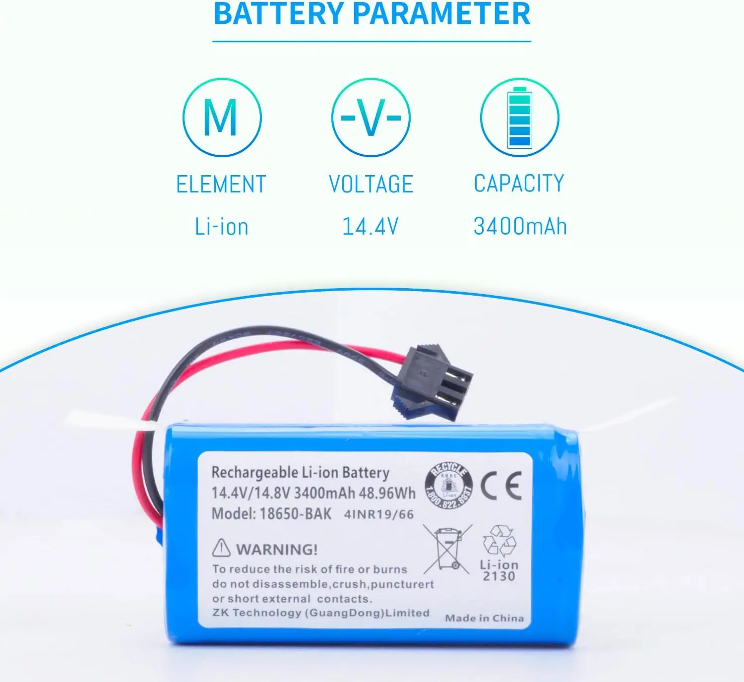 New Replacement Battery for Proscenic 850T 850P Neatsvor X500 X520 X600 Ultenic D5/ D5S Pro Series Robot Vacuum Cleaner 14.4V