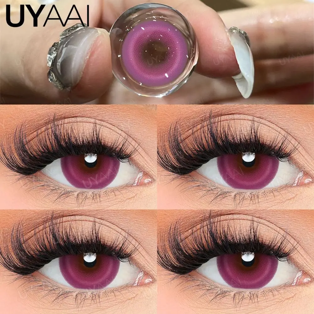UYAAI Kontaktlinsen-Make-up, rote Linse, Cosplay, farbige Schüler, Kosmetik, natürliche schwarze Linse, Frau, rosa Schüler, Farbkontakte, blaue Linse