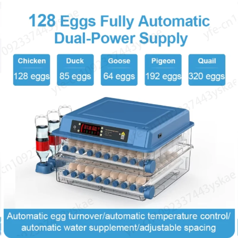 128 Eggs Poultry Incubators Free Shipping Dual Electric Edition Hatching Eggs Fully Automatic Egg Incubator