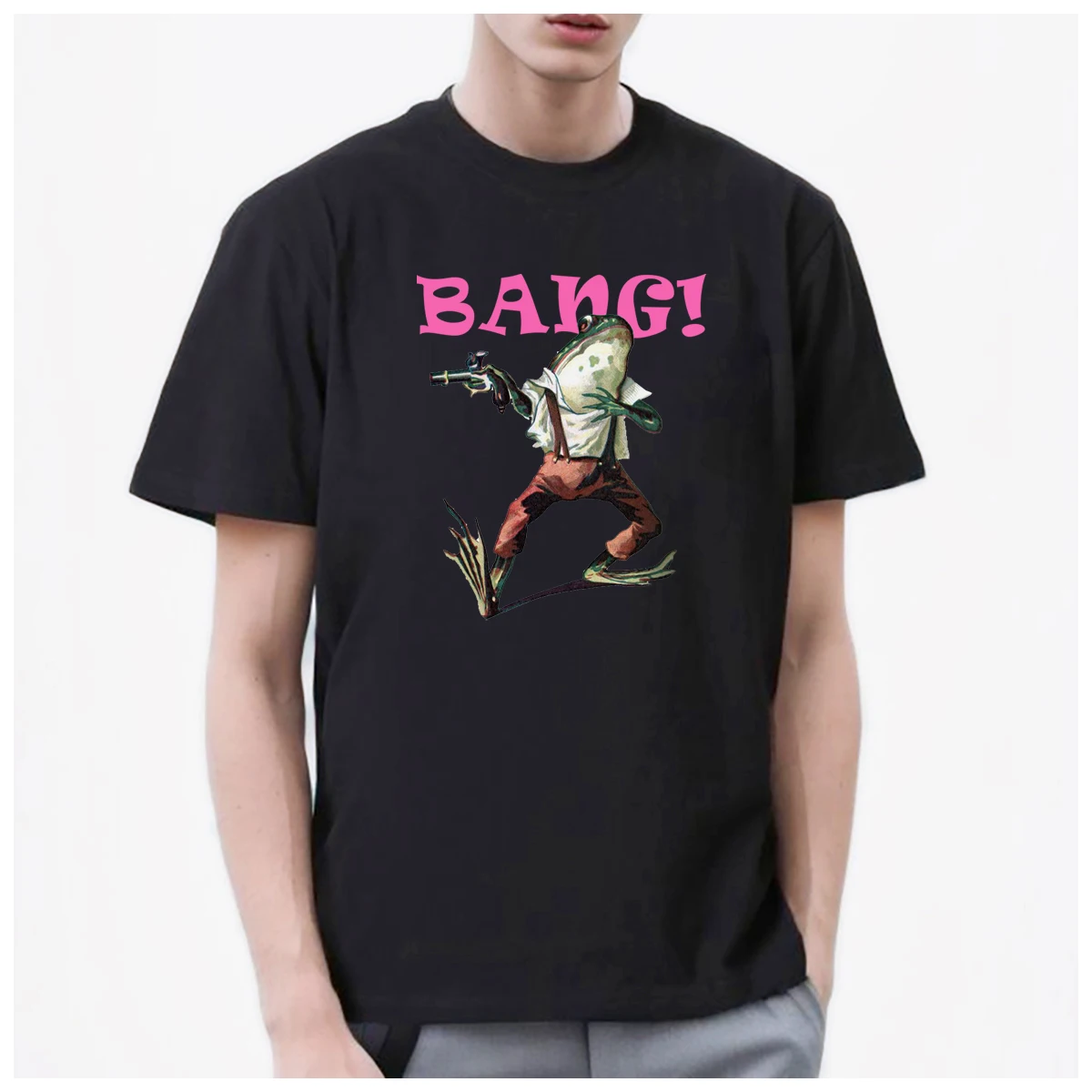 frog funny ridiculous HIPPITY HOPPITY t shirt mens Women Trendy Fashion 100% Cotton summer casual Streetwear Unisex couple Y2k