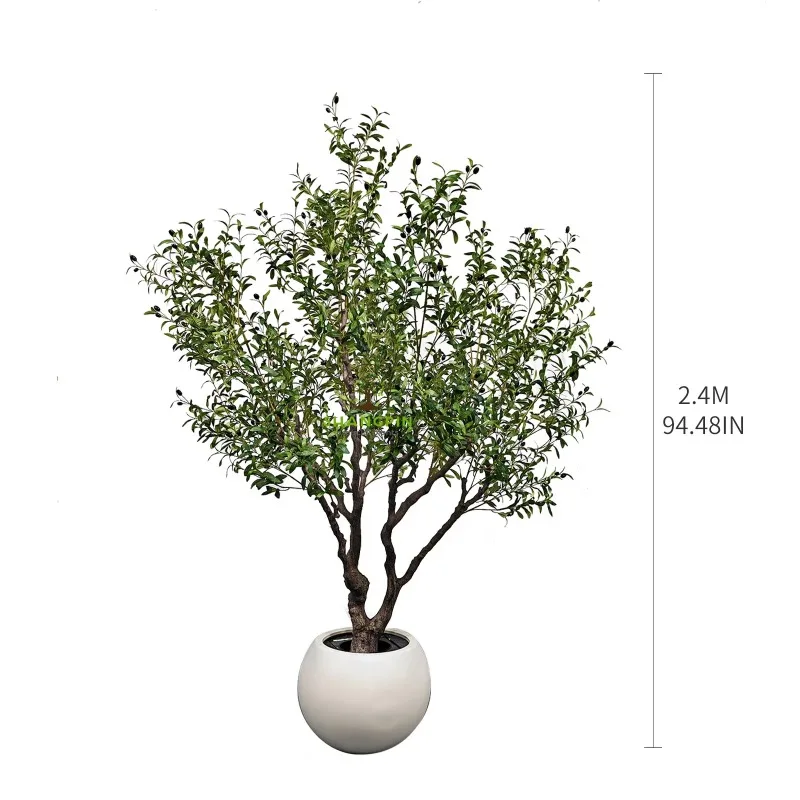 맞춤형 90cm 120cm 150cm 180cm 210cm 240cm 플라스틱 인조 화분 식물 인공 올리브 나무 실내 홈 장식용