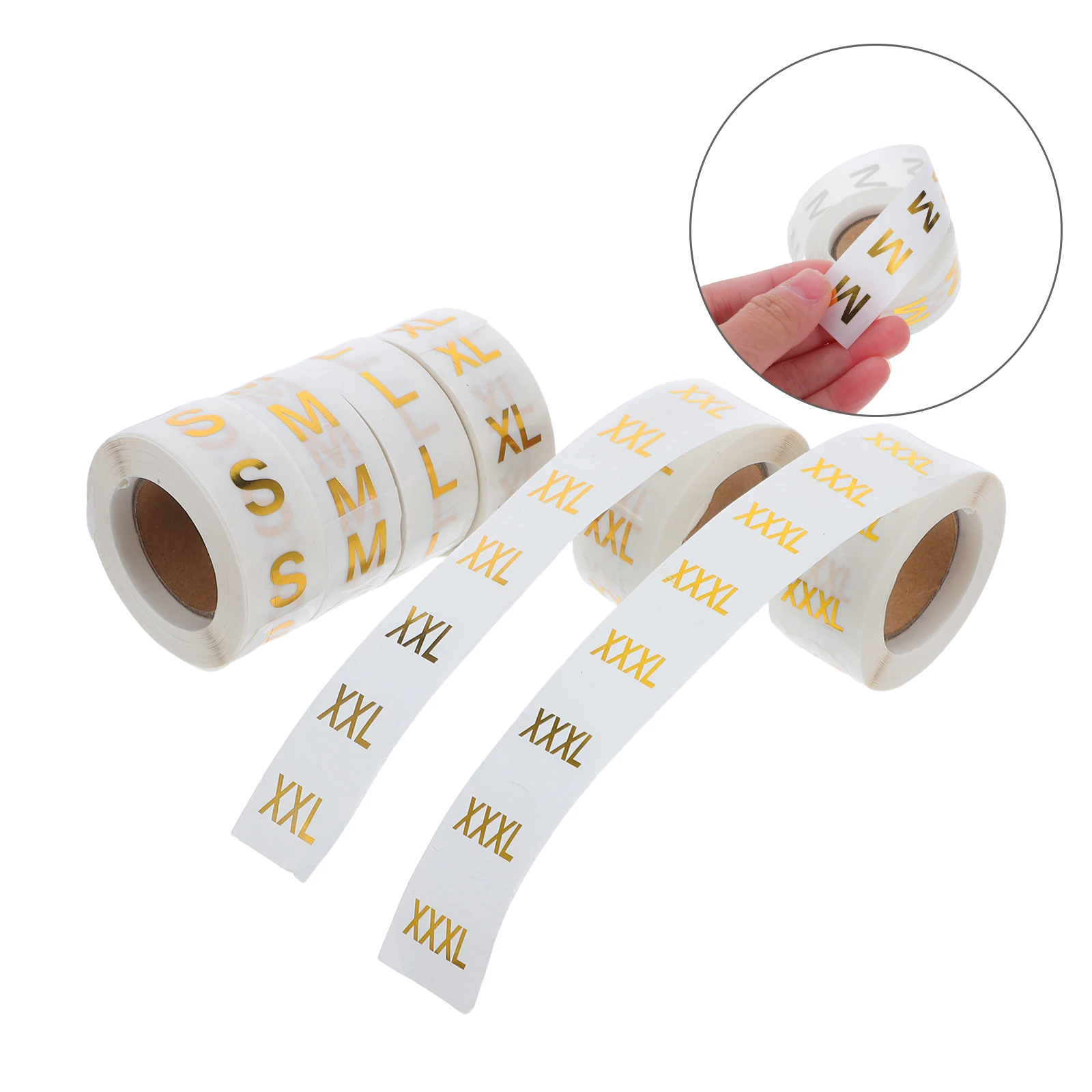 

6 Rolls Clothing Size Labels Shirt Sticker Stickers Pvc Strip for Clothes Tags Racks