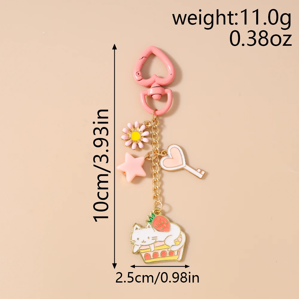 Aihua Schöne Schlüsselanhänger mit Früchten und Tieren für Frauen und Mädchen, niedlicher Schlüsselanhänger mit Hund, Katze, Schmetterling, Handtaschenanhänger, Schmuck, Geschenke – Detail 12