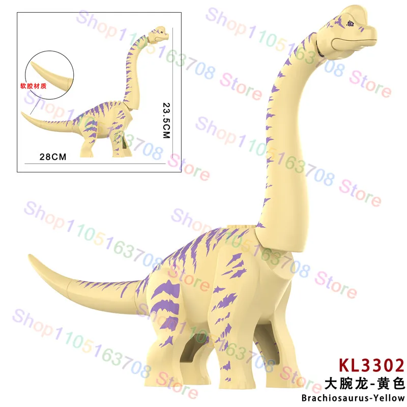Novos dinossauros mundo dino grande brachiosaurus modelo blocos de construção diy figuras dinossauro tijolos acessórios brinquedos crianças presentes