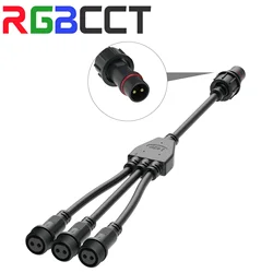 1pcs 2-5 Pin Waterproof Connctor Y Shape 1 Male Divided 2 3 Female IP65 Plastics Nut Support All RGBCCT Waterproof Connectors